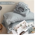thumbnail image 5 of Simple&Opulence 100% Linen Sheet Set Solid Color-3 Pcs Washed French Linen Bed Sheets(1 Flat Sheet,1 Fitted Sheet,1 Pillowcase)-Breathable Bedding Set (Twin,Dusty Blue), 5 of 9