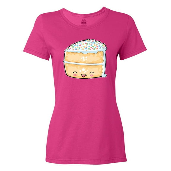 Inktastic Cute Smiling Cake with Confetti Sprinkles Women's T-Shirt