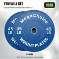 thumbnail image 4 of Rubber Bumper Weight Set - 2 Inch Barbell Plates for Home Gym Strength Training, 4 of 8