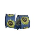 thumbnail image 1 of Reliant Ribbon 93255W-237-40F 20.5 in. 10 Yards Sunflower Linen Day Wired Edge Ribbon, Denim & Yellow, 1 of 1