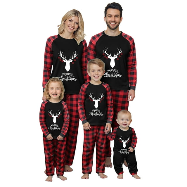 Yammkia Pajamas Famille Noël Ensembles Assortis Bébé Noël Pajamas pour Famille Noël Pajamas Ensembles Assortis Famille Pyjamas de Noël pour Hommes Femmes (Rouge,m)