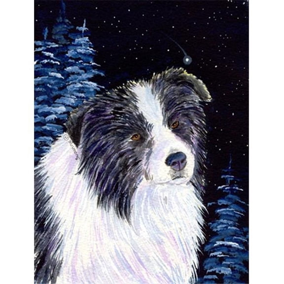 11 x 15 in. Starry Night Border Collie Garden Size Flag