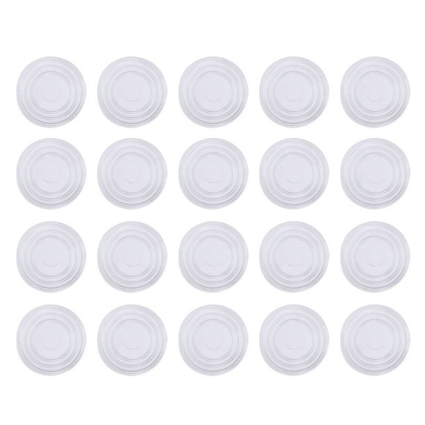 18 protectores de muebles redondos de vidrio para mesa, de plástico transparente, de goma, antideslizantes, para pared y suelo de madera (talla L)