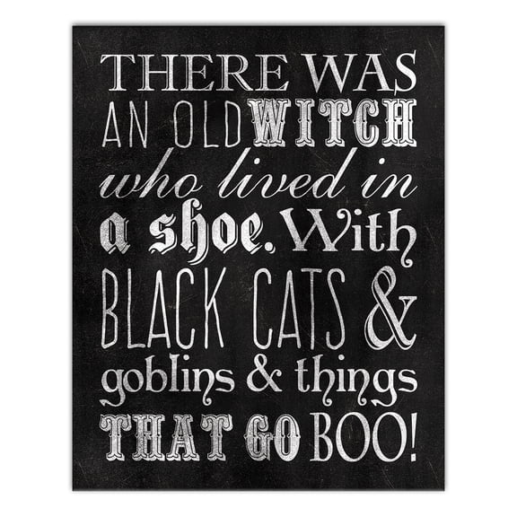 Creative Products Old Witch That Livedin A Shoe Chalkboard 8 x 10 Canvas Wall Art