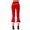 Red, variant on Aislor Women Christmas Faux Fur Flare Pants Red Velvet Bell Bottom Pants