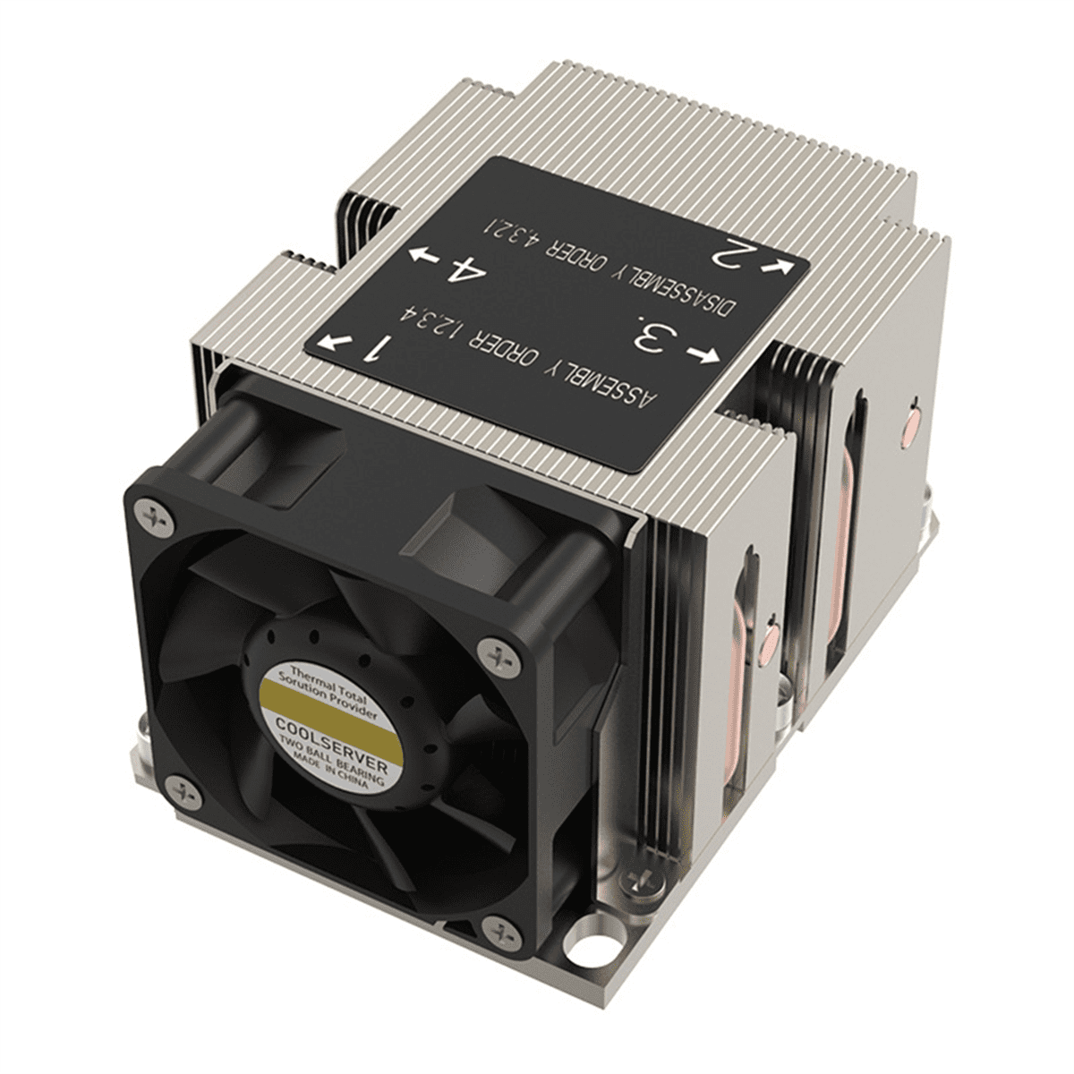 LGA3647-2U-R83 Cooler 240W for Lga 3647 Narrow Type Radiator 2u Heat Sink 4 Heat Pipe Side Blow Cooling Fan,1 * cpu Cooler