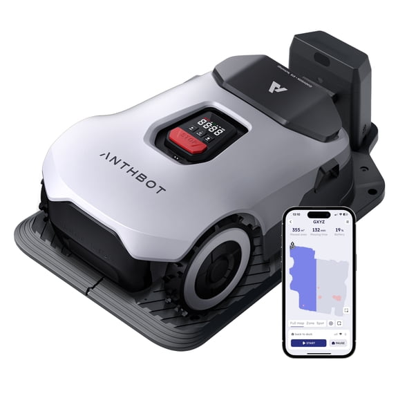 ANTHBOT Genie1000 Cordless Robotic Lawn Mower,Max 0.5 Acre,4G APP Contral,RTK and 4-Camera Vision Obstacle Avoidance