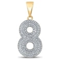 thumbnail image 2 of 10kt Yellow Gold Mens Round Diamond Number 8 Charm Pendant 1/2 Cttw, 2 of 2