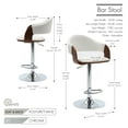 thumbnail image 5 of Porthos Home Emir Height Adjustable Bar Stool, PU Leather, Swivel Seat, 5 of 6