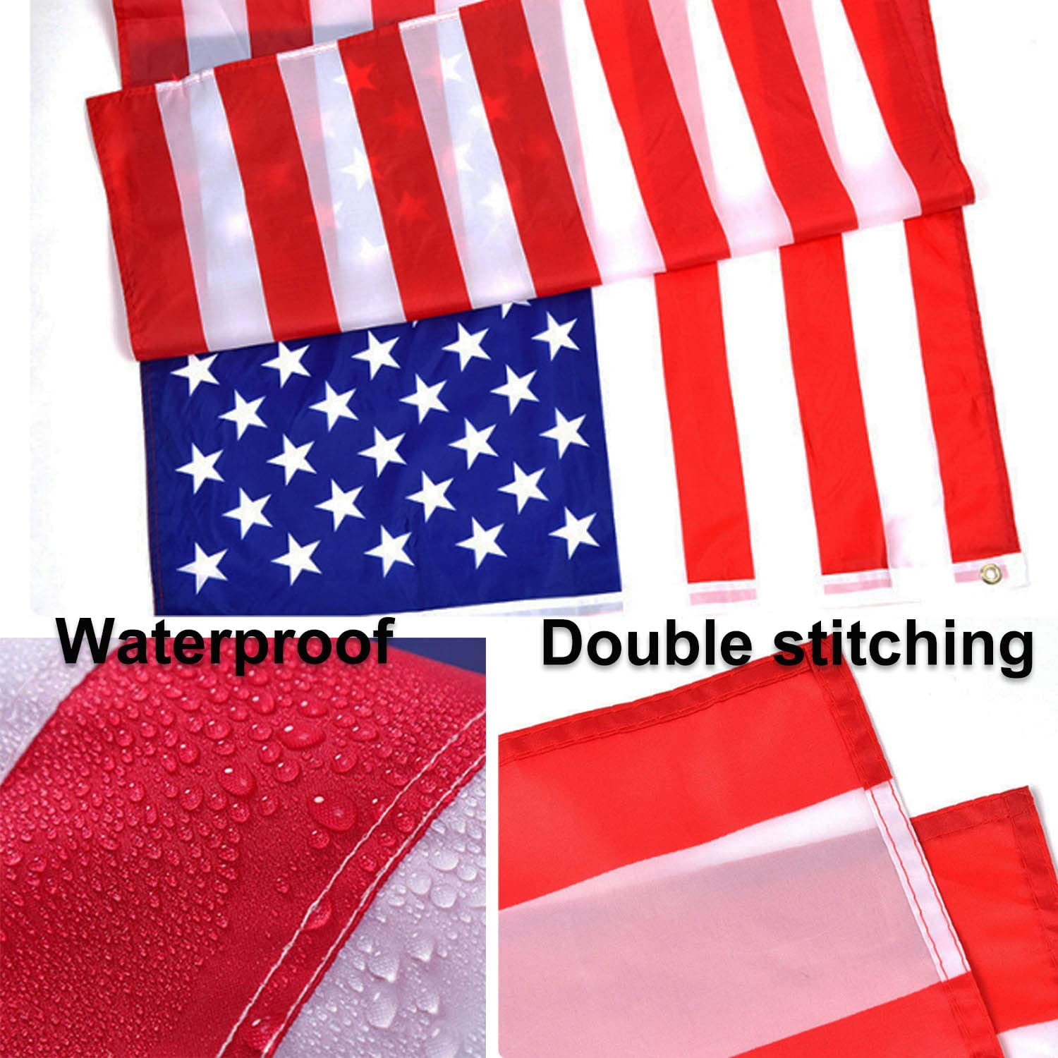 DKLYHW American US Flag, 4 Pack Vibrant Color & Fade Resistant US Flags for Outside 3x5 Ft Flags Double Stitched Long Lasting Polyester with Durable Brass Grommets USA Flag
