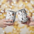 thumbnail image 2 of 12oz Stemless Wine Tumblers Halloween Spooky Icons Pattern Vacuum Insulated Stainless Steel Travel Tumbler Cups Mug with Lid and Straw for Champaign,Cocktail,Beer with Cleaning Brush, 2 of 5