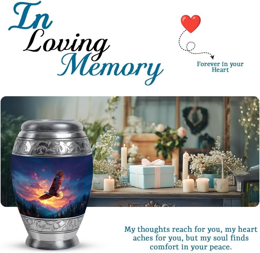 Eagle Keepsake Mini Urns For Human Ashes, Cremation Urns For Ash Adult, Small Funeral Keepsake Urn For Ashes, Memorial Burial Urn For Ash For Women, (Size: 3 Inch, Set Of 1)