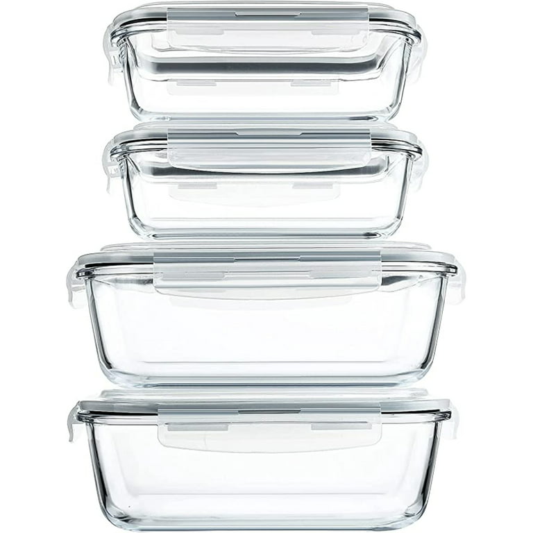 Glass Food Storage Container with Bamboo Lid, 34 oz