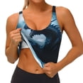 thumbnail image 3 of Fotbe Blue Thunder Storm Dragon Sujetador Deportivo Largo sin Aros para Mujer con Almohadillas y Soporte Medio, Transpirable y Absorbente, Camiseta Tipo Chaleco o Tank Top-XX-Large, 3 of 8