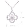 thumbnail image 4 of ALOV Jewelry Sterling Silver Four Leaf Clover Cubic Zirconia Pendant Necklace (White), 4 of 6