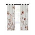 thumbnail image 7 of Brown Red Spring Floral Blackout Curtains for Bedroom, Summer Flowers Botanical Elegant Thermal Insulated Kitchen Drapes with Grommets, Light Blocking Window Treatment, 2 Panels 52" x 63", 7 of 7