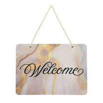 Turquoise Pink Gold Marble Welcome Sign Front Door PVC 14x10 inch Hanger Hello Sign Farmhouse Wall Porch Home Outside Decor