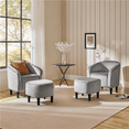 thumbnail image 3 of Renwick Velvet Club Accent Chair and Ottoman Set, Gray, 3 of 11