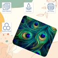 thumbnail image 3 of Peacock Feathers Printed Square Mouse Pad, 8.3x9.8 Inch Non-Slip Rubber Bottom Gaming Mouse Pad for Office Use, 3 of 6