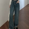 thumbnail image 4 of Jeans for Women Trendy High Waist Wide Leg Loose Fit Denim Pants Distressed Vintage Stretch Juniors Jeans Y2K Streetwear, 4 of 4