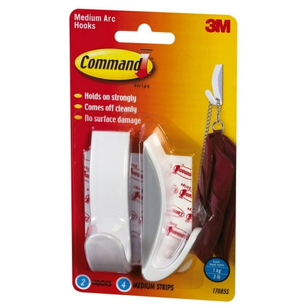 3m 17085S Command Medium Silver Arc Hook