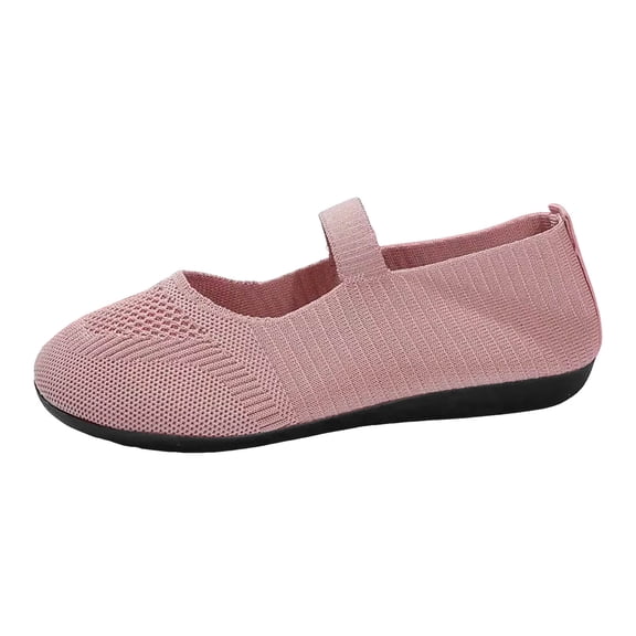 YLYL Women's Ballet Flats Shoes Knit Comfort Casual Walking Dressy Slip-on Mary Jane Shoes with Strap