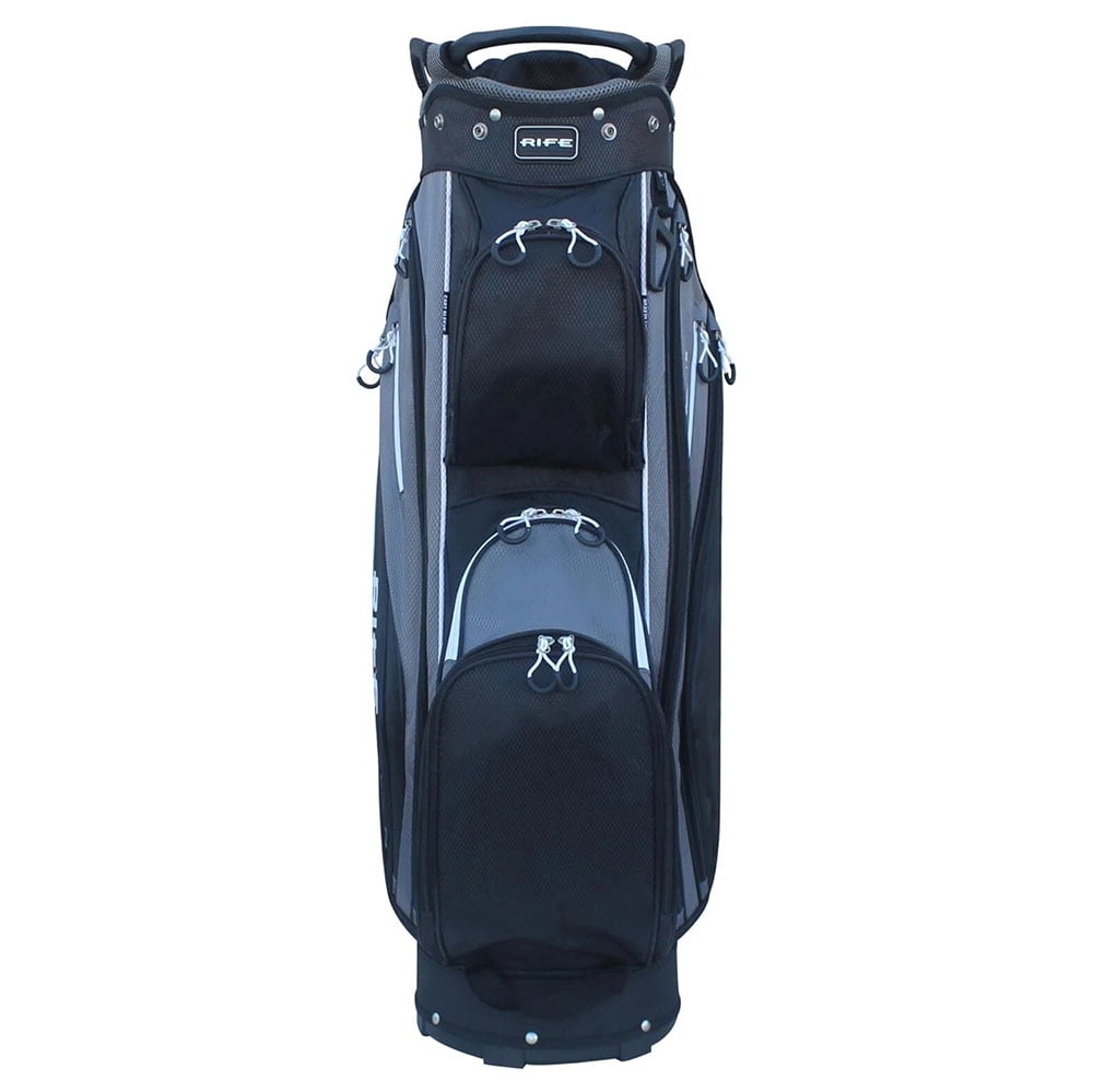NEW Rife Golf RF-LITE Cart Bag 14-Way Top - Black / Grey