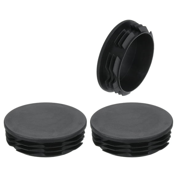 3 Pack Round Plastic Plug, 80mm(3.15 Inch) Black Tubing End Cap Plugs
