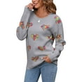 thumbnail image 1 of Sweaters for Women Crew Neck Long Sleeve Womens Sweaters Colorful Jacquard Heart Print Winter Sweaters Alsol Lamesa, 1 of 6