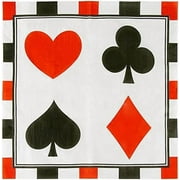 Paper Napkins in Poker Design for Casino Party Supplies (6.5 x 6.5 in, 150 Pack) - Cocktail Napkins - Casino Decor
