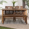 thumbnail image 3 of Solid Acacia Wood 4-Piece Chevron Dining Set in Dark Brown, 3 of 6