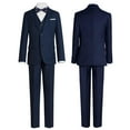 thumbnail image 2 of ETHAN 5 Piece Suit for Teens Slim Fit Formal Trajes Para Niños Elegantes for Wedding Ring Bearer Suit Dark Blue 18Y, 2 of 8
