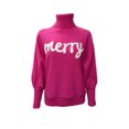 thumbnail image 1 of Suéteres navideños Tsseiatte para mujer, jersey de manga larga con cuello alto y letras bordadas, tops casuales de punto, 1 of 6
