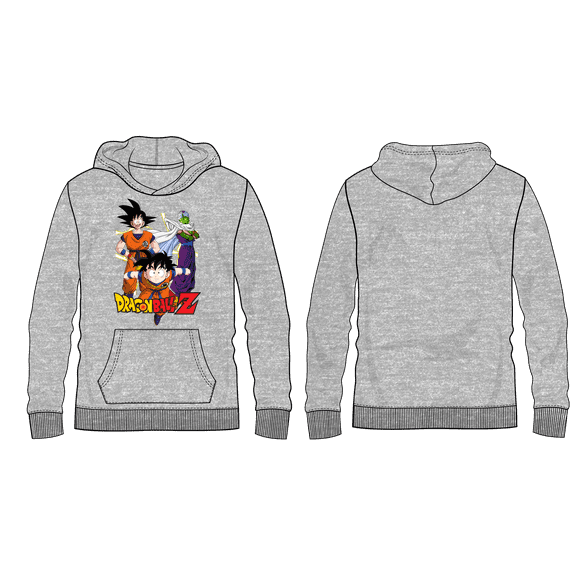 Dragon Ball Z Anime Cartoon Characters Youth Boys Grey Hoodie - M