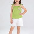 thumbnail image 5 of Asxite Girls 0-8 Years Solid Floral Sleeveless Tank Tops with Elastic Waist Pants 2 Piece Set Green 0-1 Years, 5 of 5