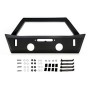 Rampage by RealTruck 99514 Aluminum Stubby Front Bumper Compatible with Select: 2015-2017, 2021 Jeep Wrangler Unlimited