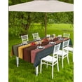 thumbnail image 4 of nqOlkjepod Colorful Vintage Outdoor Tablecloth with Umbrella Hole & Zipper, Vintage Wooden Farmhouse Rectangle Table Cover 60x102 Inch, Dining Waterproof Table Cloth Protector for Patio/Party/Picnic, 4 of 7