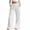 White-1, variant on Cotton Linen Pants for Women High Waist Drawstring Ruffle Hem Wide Leg Pants Casual Vacation Trousers with Pockets