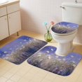 thumbnail image 4 of Oil Painting Purple Grassland Bathroom Rugs Set Country White Daisy Plant Non Slip Absorbent Soft Bath Mats 3 Piece Set with Bathroom Rug, U-Shaped Floor Mat, Toilet Seat Cover Large Size, 4 of 9