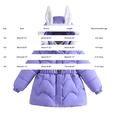 thumbnail image 4 of Girls Rabbit Ear Hooded Puffer Jacket, Korean Style Thick Warm Winter Coat with Faux Fur Trim, Lightweight Quilted Insulated Outerwear for Cold Weather Protection Red, 4 of 6