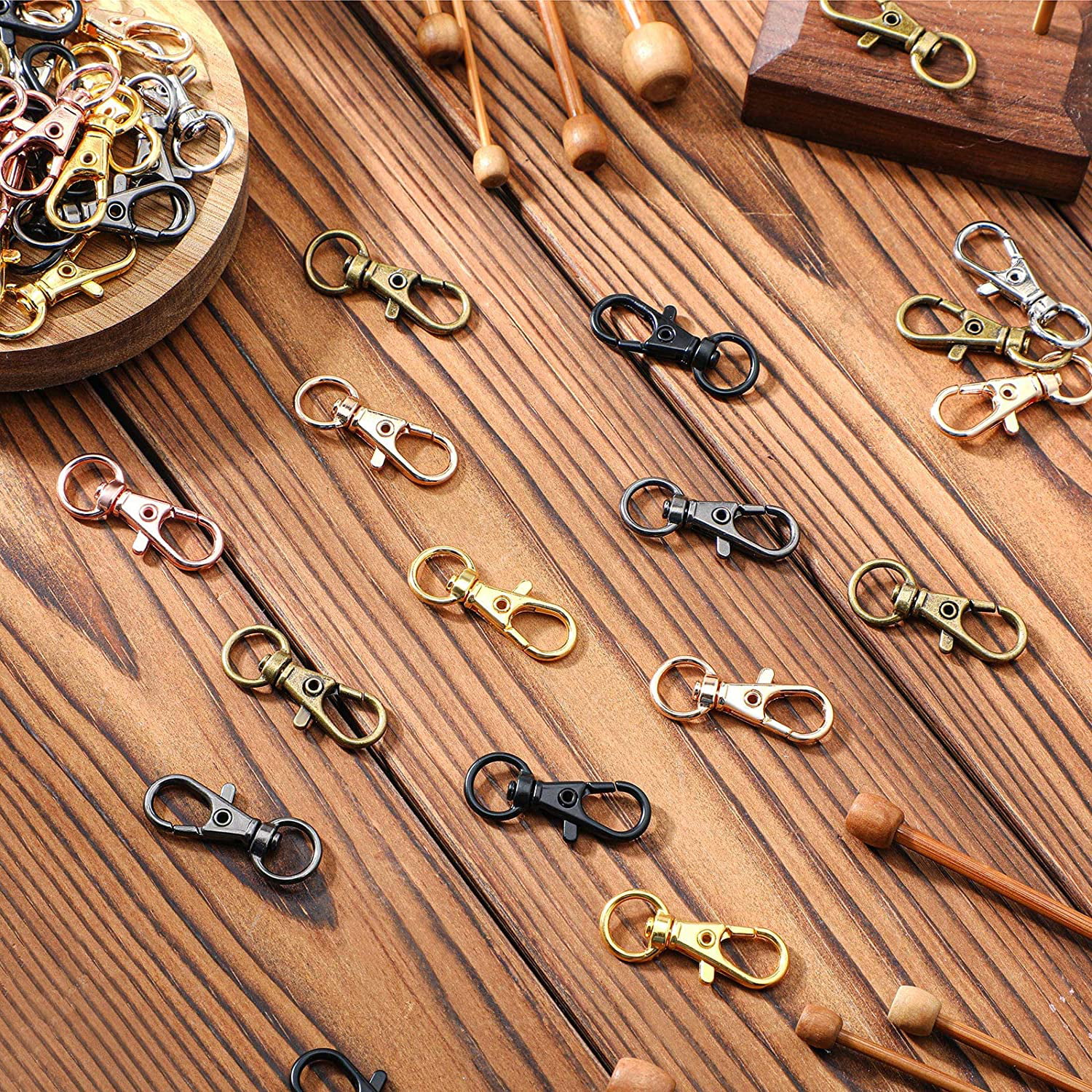7 Colors 56 Pieces Swivel Clasps Lanyard Snap Hooks Keychain Clip Hook Metal Lobster Claw Clasps Swivel Lanyards Snap Hooks Strap Swivel Lanyard Clips for Keychain Purse Hardware Sewing Craft 
