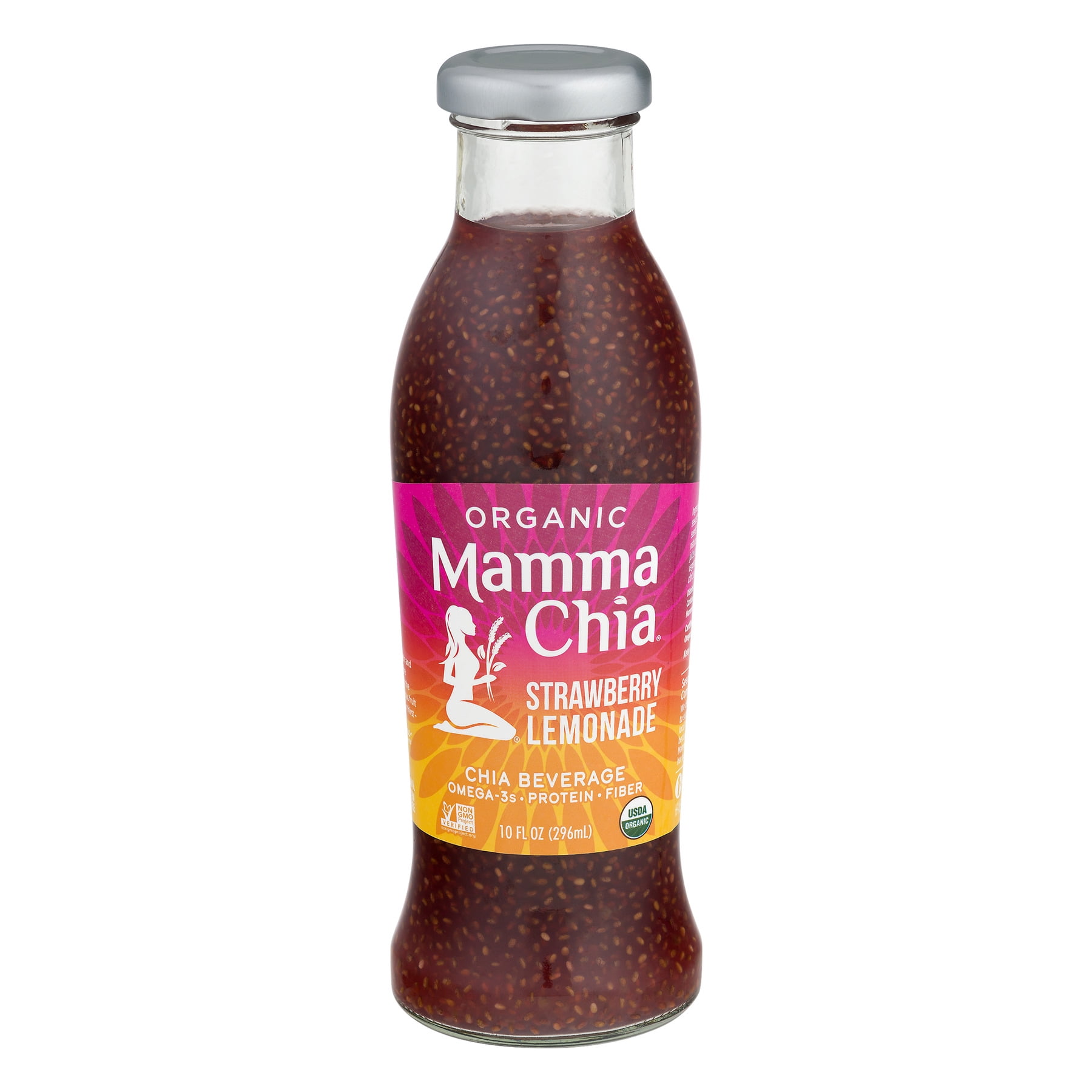 Organic Chia Seed Strawberry Lemonade Juice Vitality Beverage by Mamma