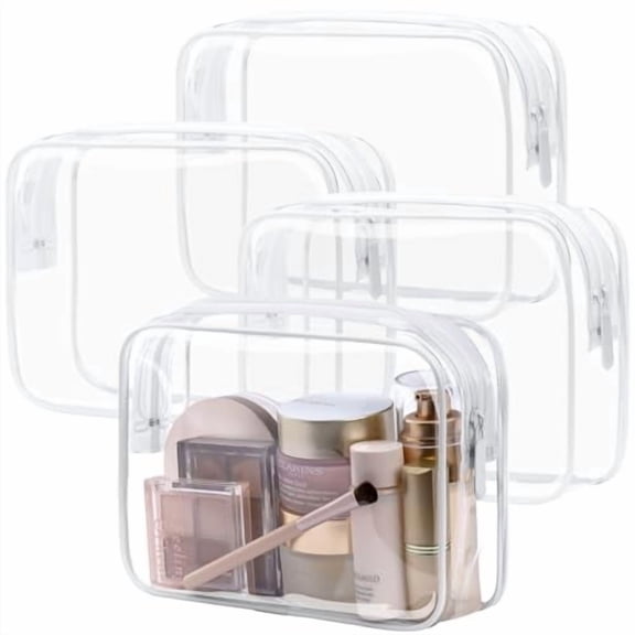 Clear Makeup Bag - 2 Packs TSA Approved Toiletry Bag for Women Quart Size Travel Bag TSA Approved,Clear Toiletry Bags for Traveling