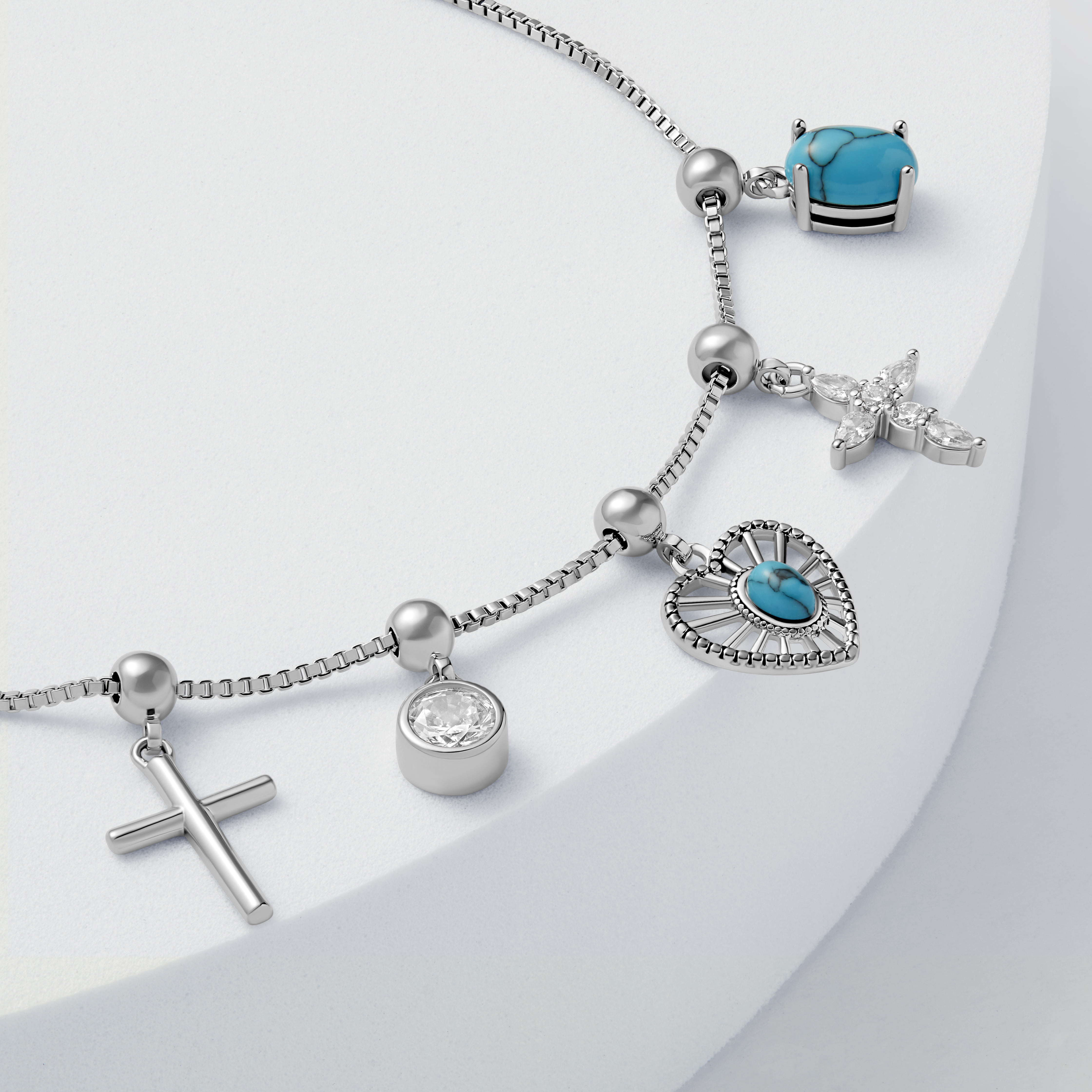 Believe by Brilliance Women's Fine Silver Plated Slider Charms Adjustable Faith Bracelet