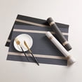 thumbnail image 3 of Dujiujun Table Mat Waterproof Heat-resistant PVC Stripped Pattern Bowl Mat for Restaurant, 3 of 8