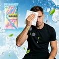thumbnail image 3 of UNLLLL Cooling Wet Wipes, Disposable Cold Sense Towel, Non Woven Fabric with Mild Cooling Ingredients, Lowers Body Temperature, for Hot Weather Workout Spa Sport (Pink), 3 of 7