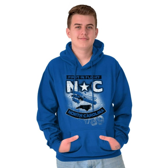 First In Flight NC Vacation Souvenir Unisex Plus Fleece Graphic Hoodie Brisco Brands 2X