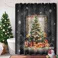 thumbnail image 4 of Christmas Xmas Shower Curtains for Bathroom, Tree Ball Fruits Snowflake Black Waterproof Fabric Shower Curtain for Bathroom Bathtub Decoration, Machine Washable, 72"x72", 4 of 9