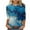 07#Blue, variant on Womens 3/4 Length Sleeve Tops Plus Size Shirts for Curvy Women S-5XL Summer Fasion Casual Graphic T-Shirts Going Out Tops Pullover Clothing