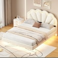 thumbnail image 2 of Atlantic Queen Size Platform Bed Frame withe LED - Beige, 2 of 14